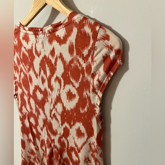 Vintage Anthropologie Deletta Orange Cap Sleeve Damask Top Medium - Picture 6 of 6